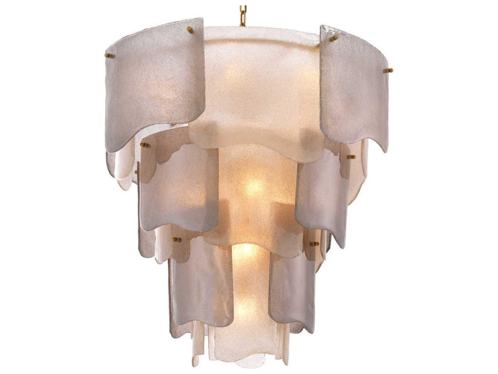 Eichholtz 13-Light Asinara L Chandelier in Antique Brass and Smoke Glass