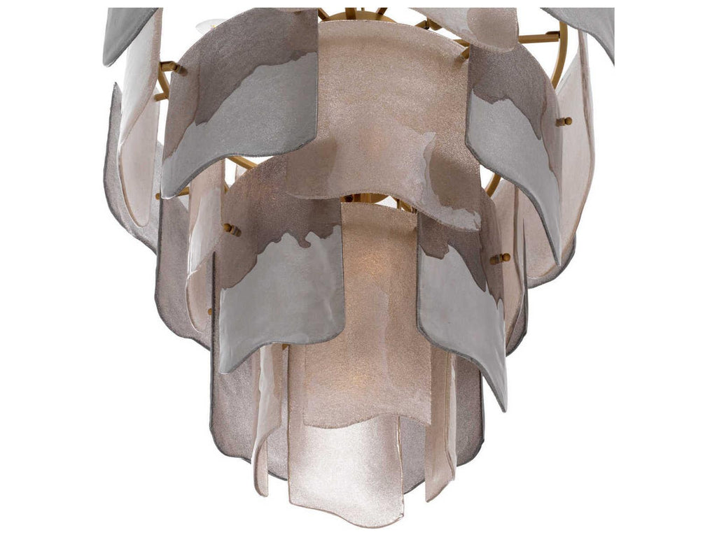 Eichholtz 13-Light Asinara L Chandelier in Antique Brass and Smoke Glass