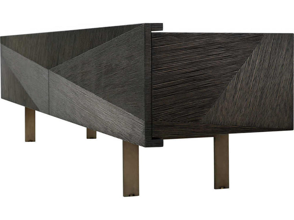 San Martin TV Cabinet in Mocha Oak Veneer with Bronze Finish