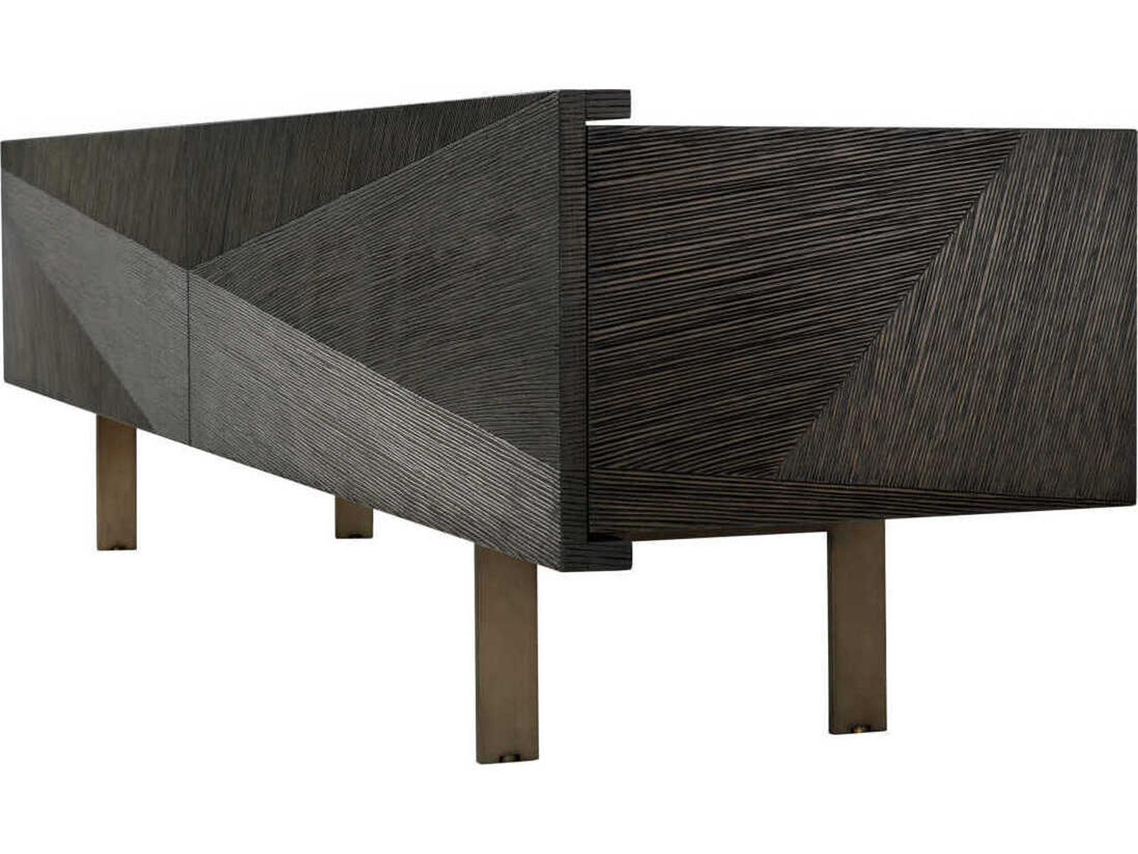 San Martin TV Cabinet in Mocha Oak Veneer with Bronze Finish