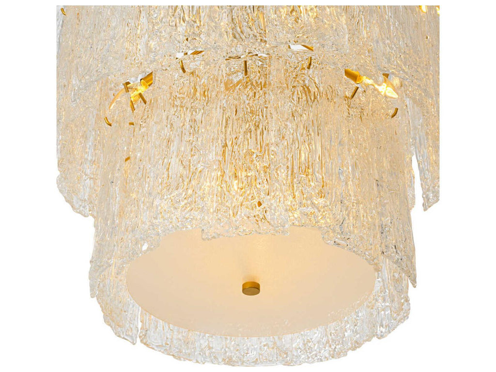 Eichholtz Almeria 18-Light Chandelier in Antique Brass with Handmade Glass