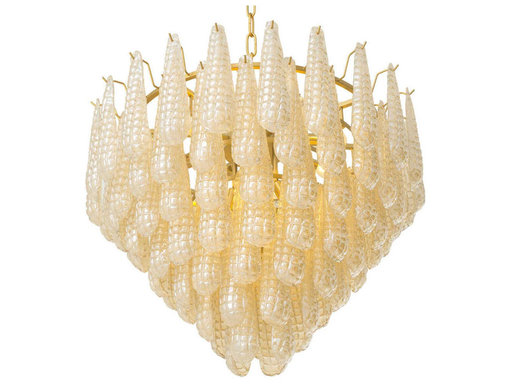 Eichholtz 12-Light Chaves L Chandelier with Champagne Glass and Antique Brass