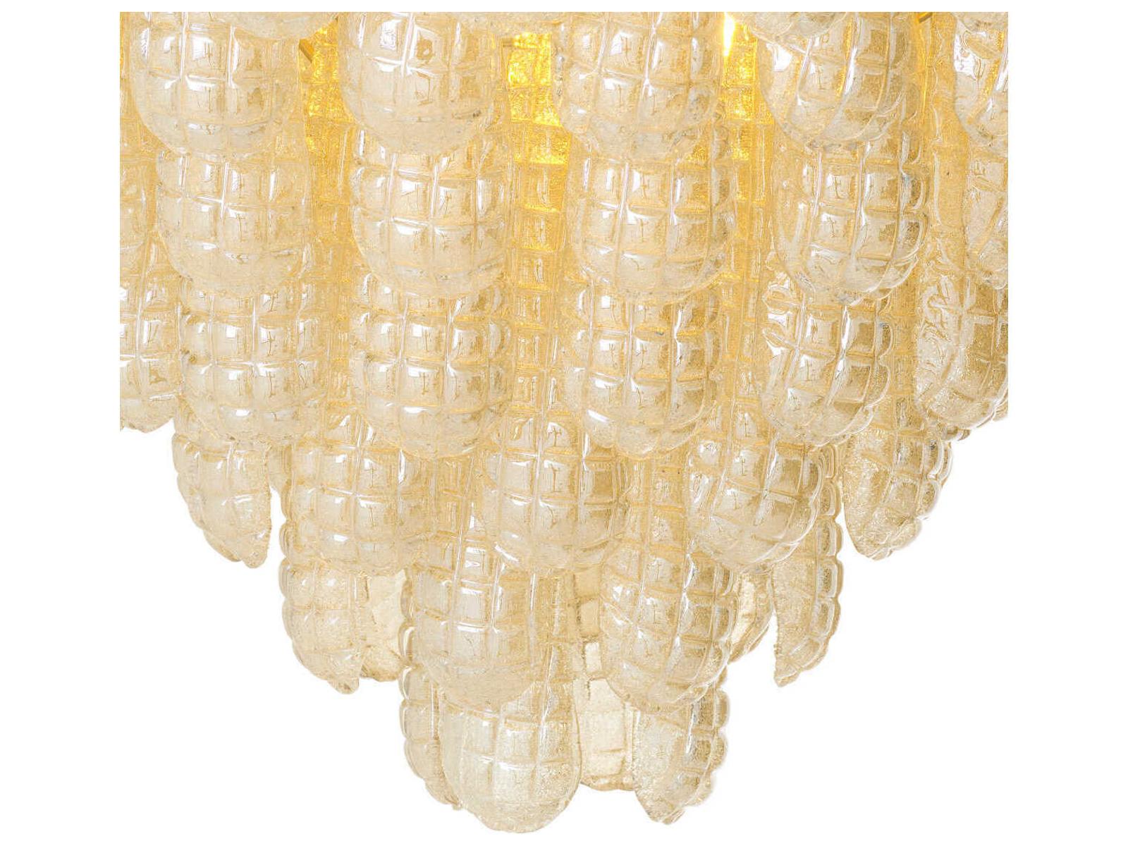 Eichholtz 12-Light Chaves L Chandelier with Champagne Glass and Antique Brass