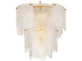 Eichholtz 7-Light Asinara Chandelier with Clear Textured Glass and Antique Brass Finish