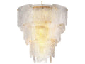 Eichholtz Asinara L 13-Light Clear Textured Glass Chandelier in Antique Brass