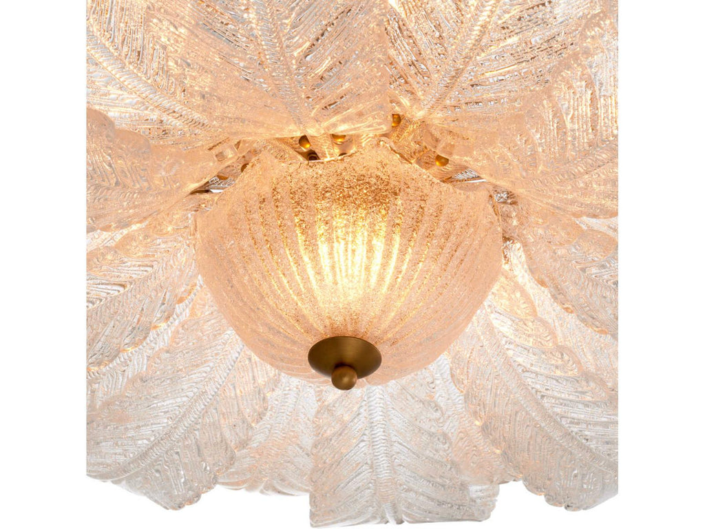 Eichholtz Cabrillo 7-Light Textured Glass Chandelier in Antique Brass Finish