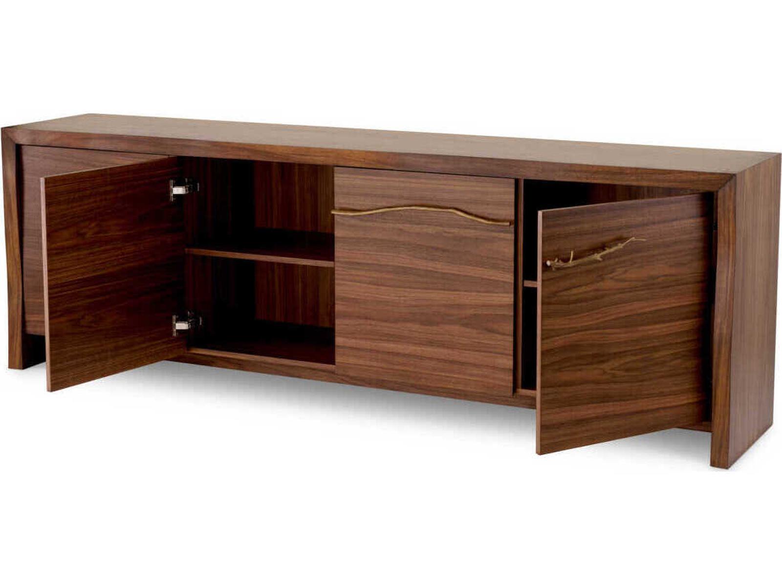 Charford 4-Door Dresser in Walnut Veneer with Medium Bronze Finish