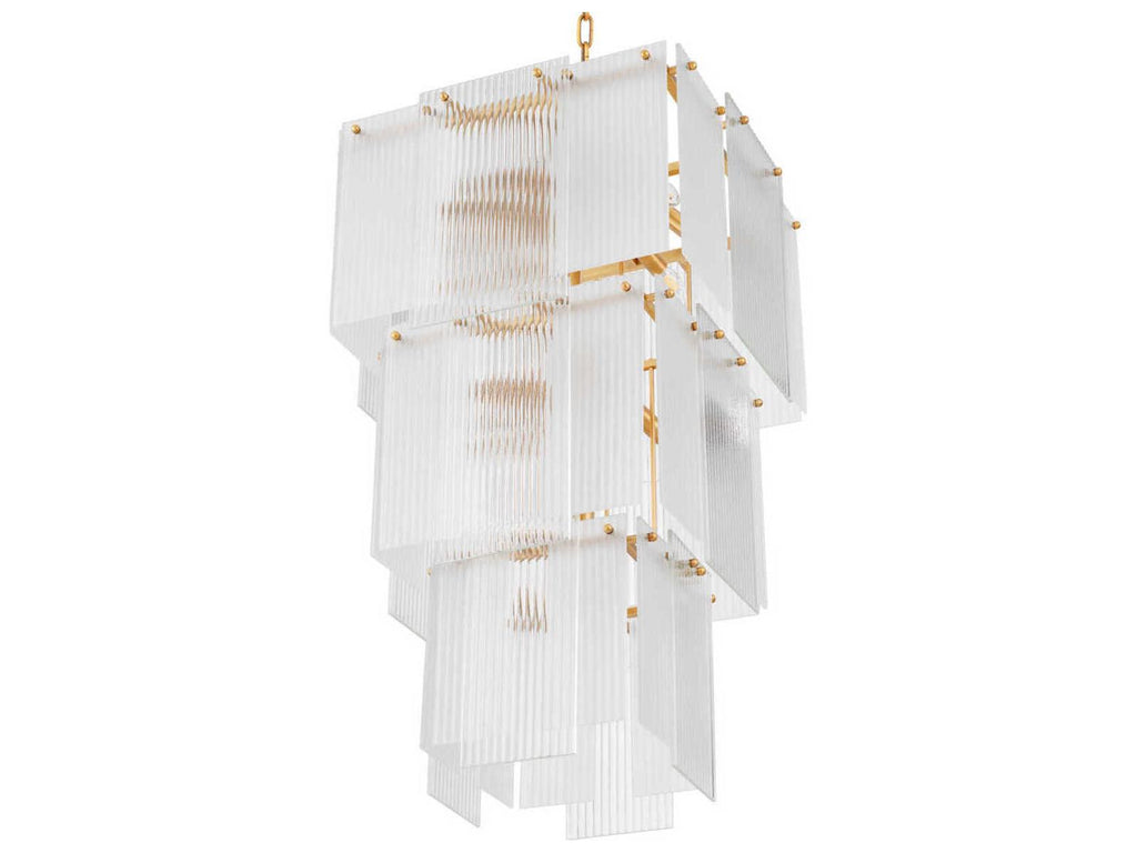 Eichholtz Giardano 15-Light Chandelier with Clear and Frosted Glass in Antique Brass