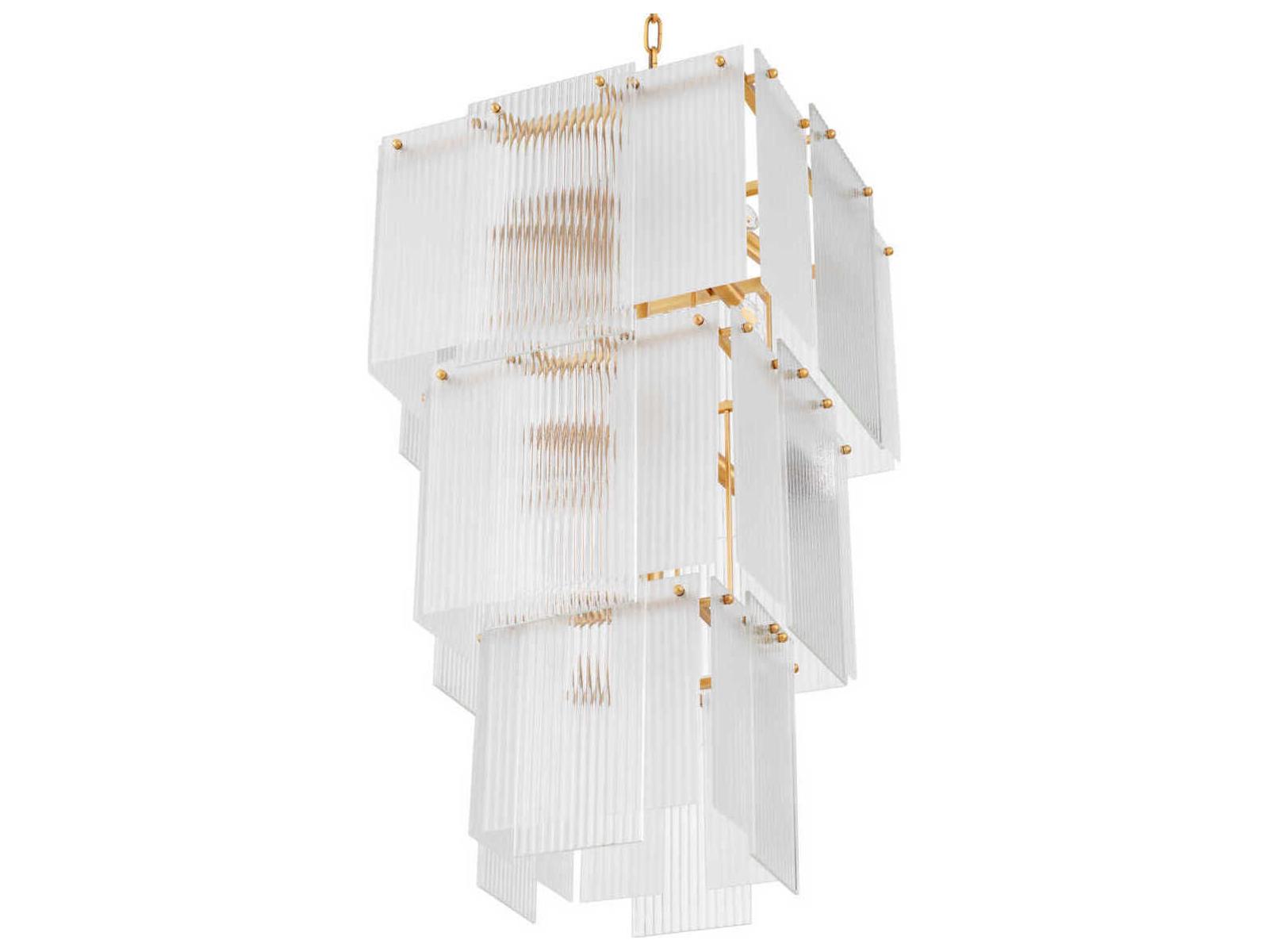 Eichholtz Giardano 15-Light Chandelier with Clear and Frosted Glass in Antique Brass