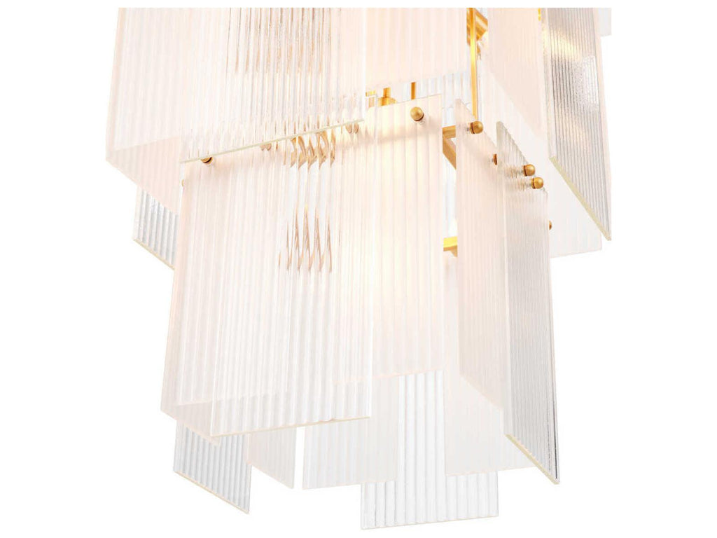 Eichholtz Giardano 15-Light Chandelier with Clear and Frosted Glass in Antique Brass