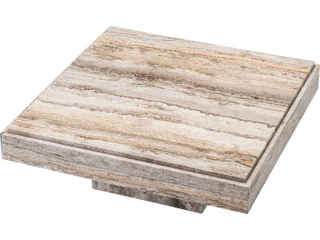 Sartoria Square Silver Travertine Coffee Table