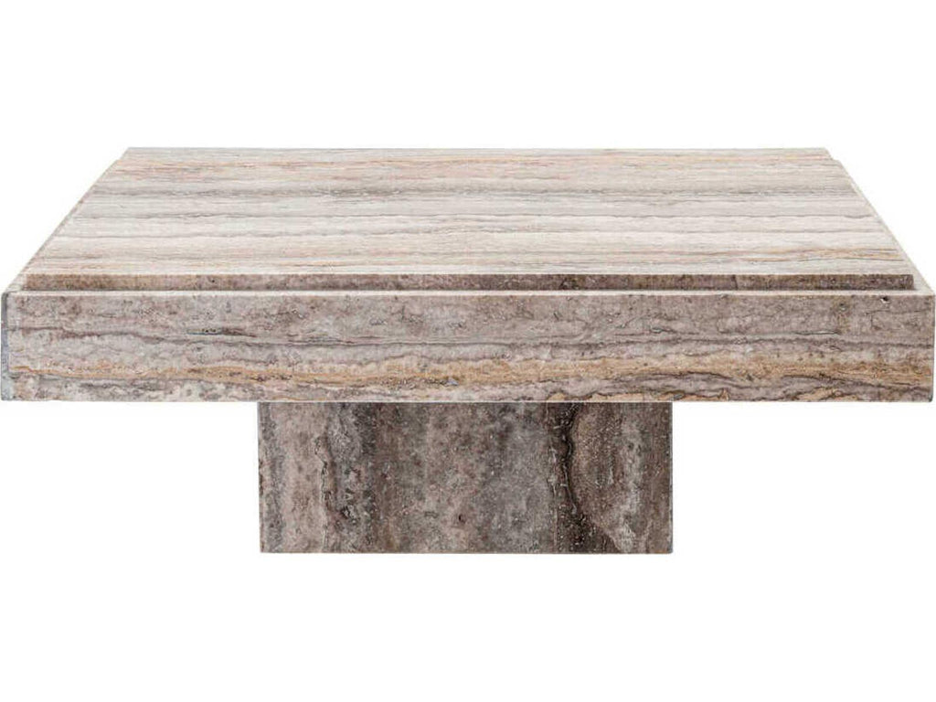 Sartoria Square Silver Travertine Coffee Table