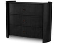Splendora 3-Drawer Dresser in Charcoal Grey Oak Veneer with Bronze Finish