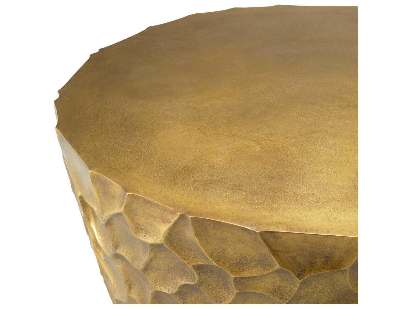 Fiorentino Round Coffee Table in Vintage Brass Finish