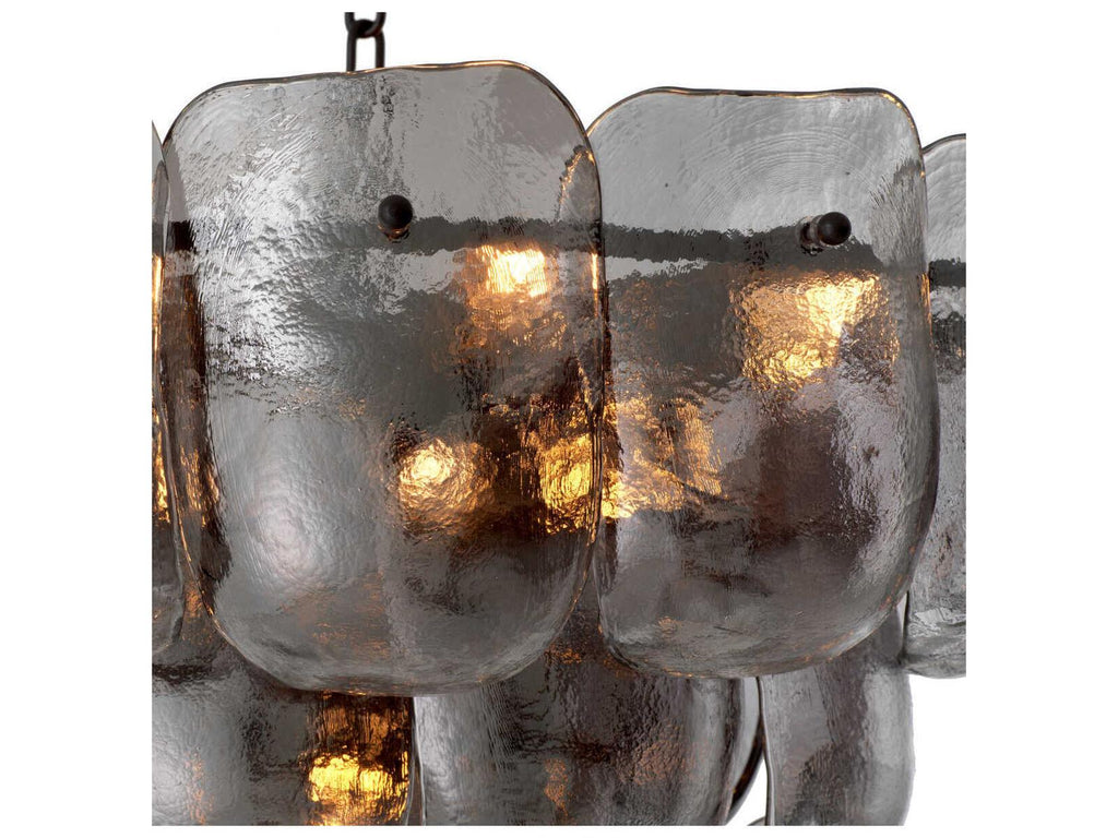 Eichholtz Gustave 13-Light Smoke Glass Chandelier in Bronze