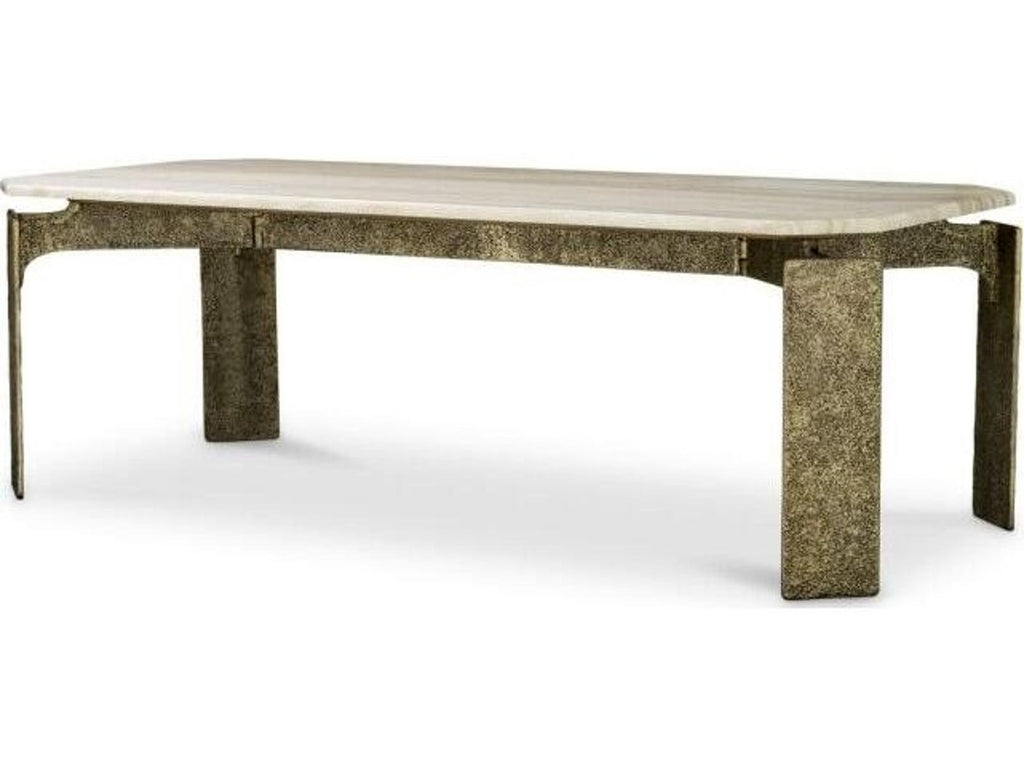Ethnicraft Dining Table Bodega Rectangular Antique Brass Finish