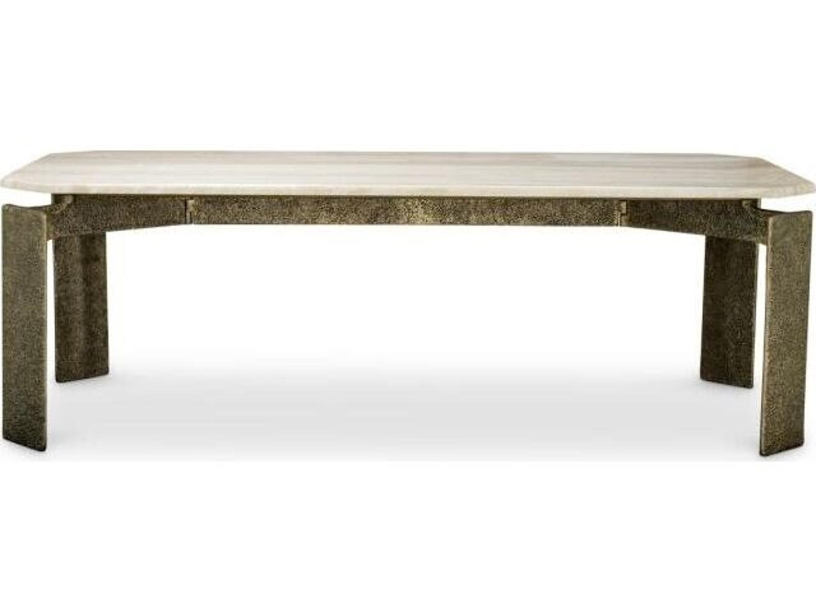 Ethnicraft Dining Table Bodega Rectangular Antique Brass Finish