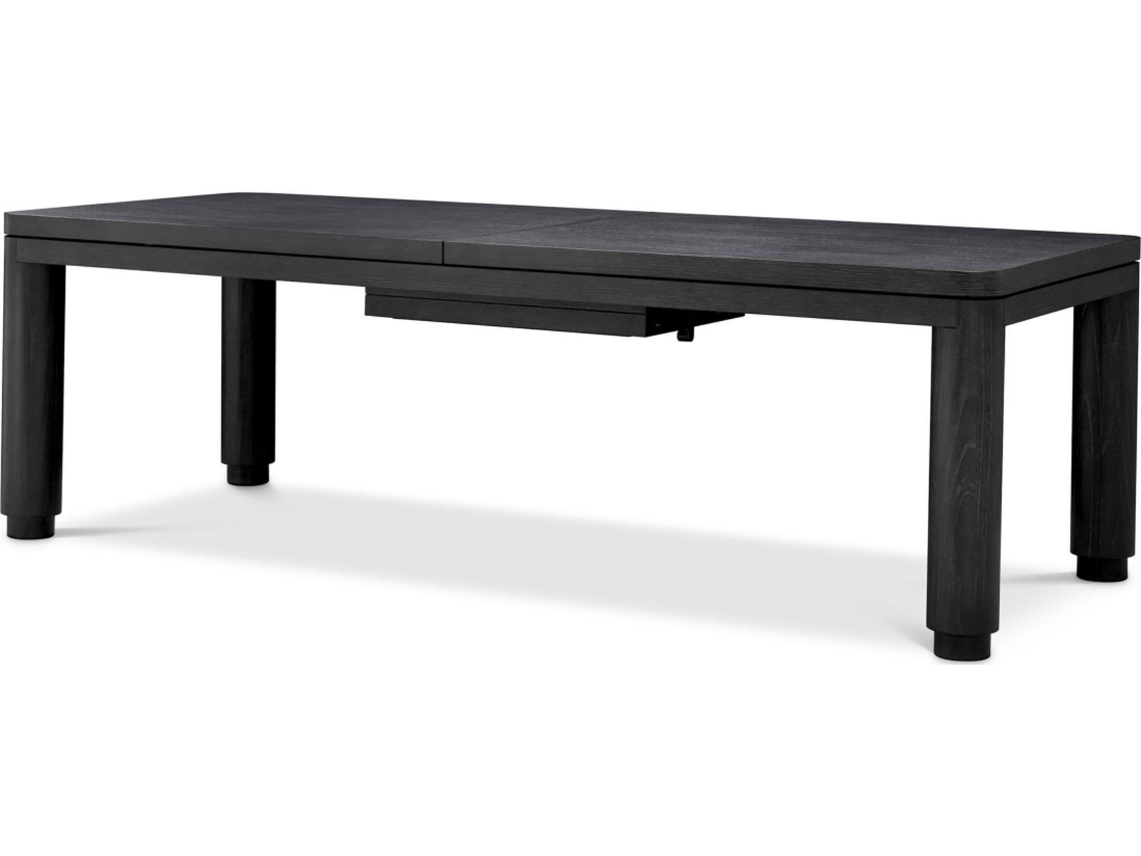 Atelier Extendable Rectangular Dining Table Charcoal Grey Oak Veneer