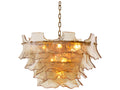 Eichholtz Clarendon 10-Light Tiered Chandelier in Antique Brass and Champagne Glass