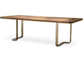 Ethnicraft Dining Table Rucello Light Walnut Veneer Bronze Finish