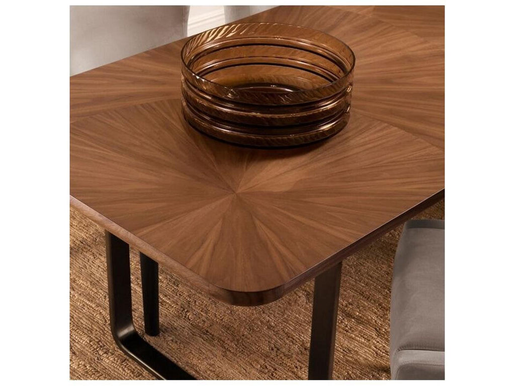 Ethnicraft Dining Table Rucello Light Walnut Veneer Bronze Finish
