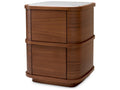 Cabana S 2-Drawer Walnut Veneer Nightstand with Bianco Lilac Marble
