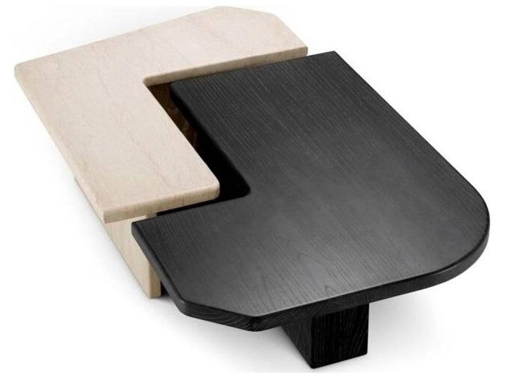 Ethnicraft Coffee Table Yardham Travertine Charcoal Grey Oak Veneer Set Of 2