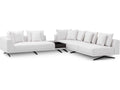 Endless Modular Upholstered Sectional Sofa in Avalon White with Black Legs