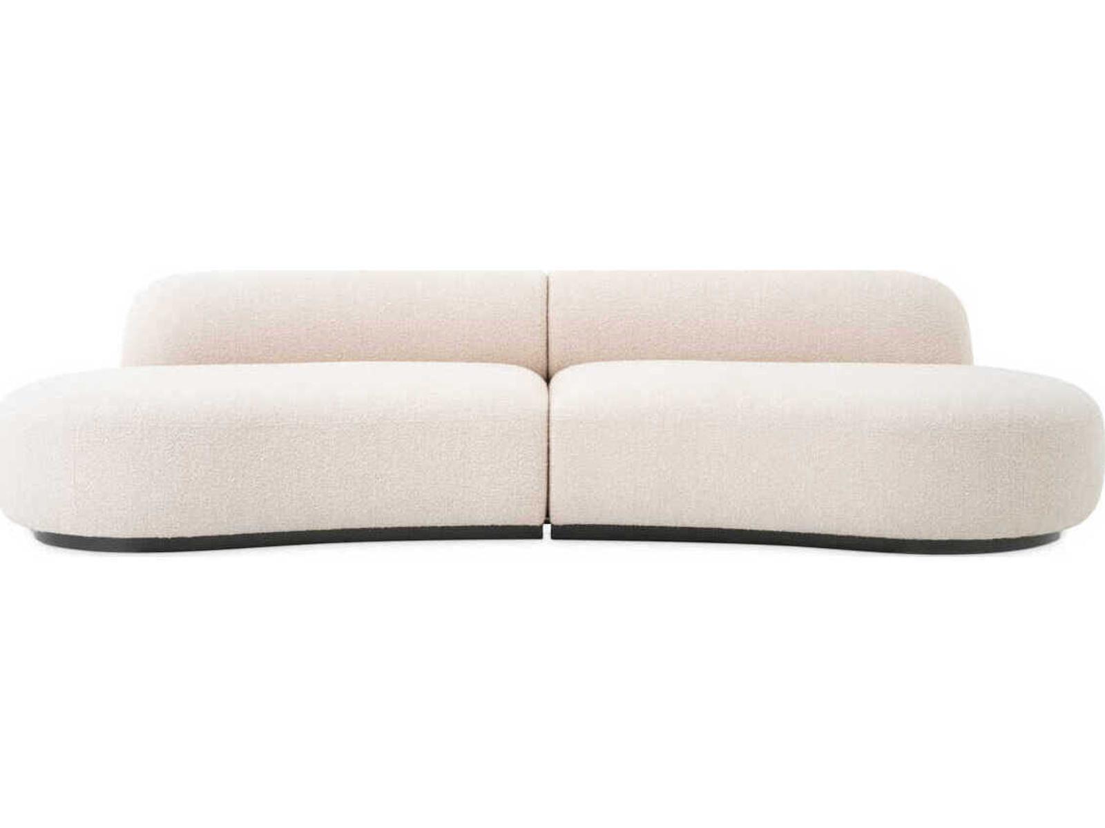 Bj?rn S 3-Seat Boucl�� Cream Sofa with Black Base