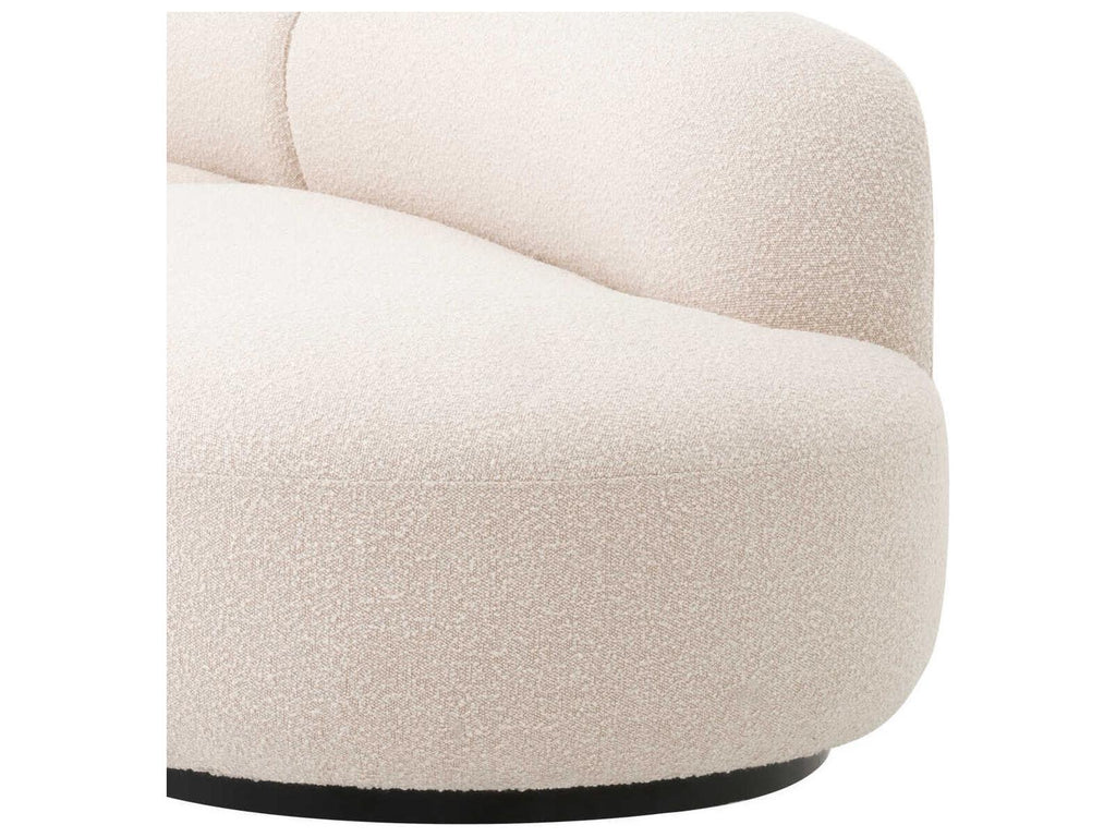Bj?rn S 3-Seat Boucl�� Cream Sofa with Black Base