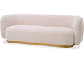Roxy 3-Seat Fabric Sofa in Lyssa Off-White with Brushed Brass Base