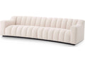 Kelly 3-Seat Boucle Fabric Sofa in Cream with Black Base