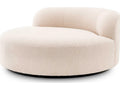 Bjorn Round Boucle Cream Sofa with Black Base