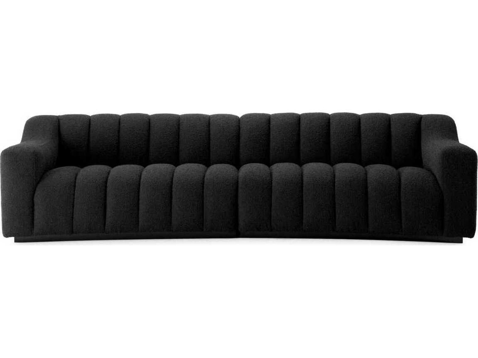Kelly 3-Seat Boucle Cream Sofa with Black Base