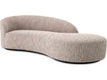 Bernd 4-Seat Mademoiselle Beige Upholstered Sofa with Black Base