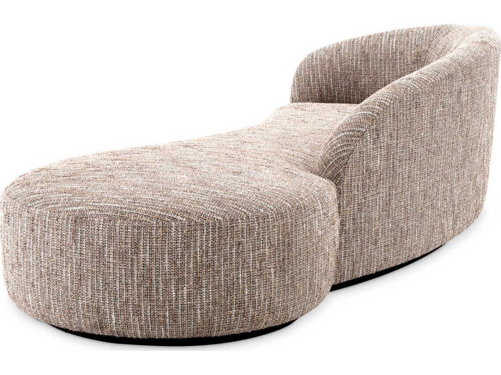 Bernd 4-Seat Mademoiselle Beige Upholstered Sofa with Black Base