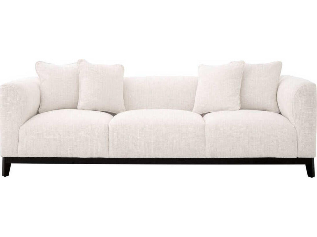Corso 3-Seat Upholstered Sofa in Lyssa Off-White Fabric with Black Base