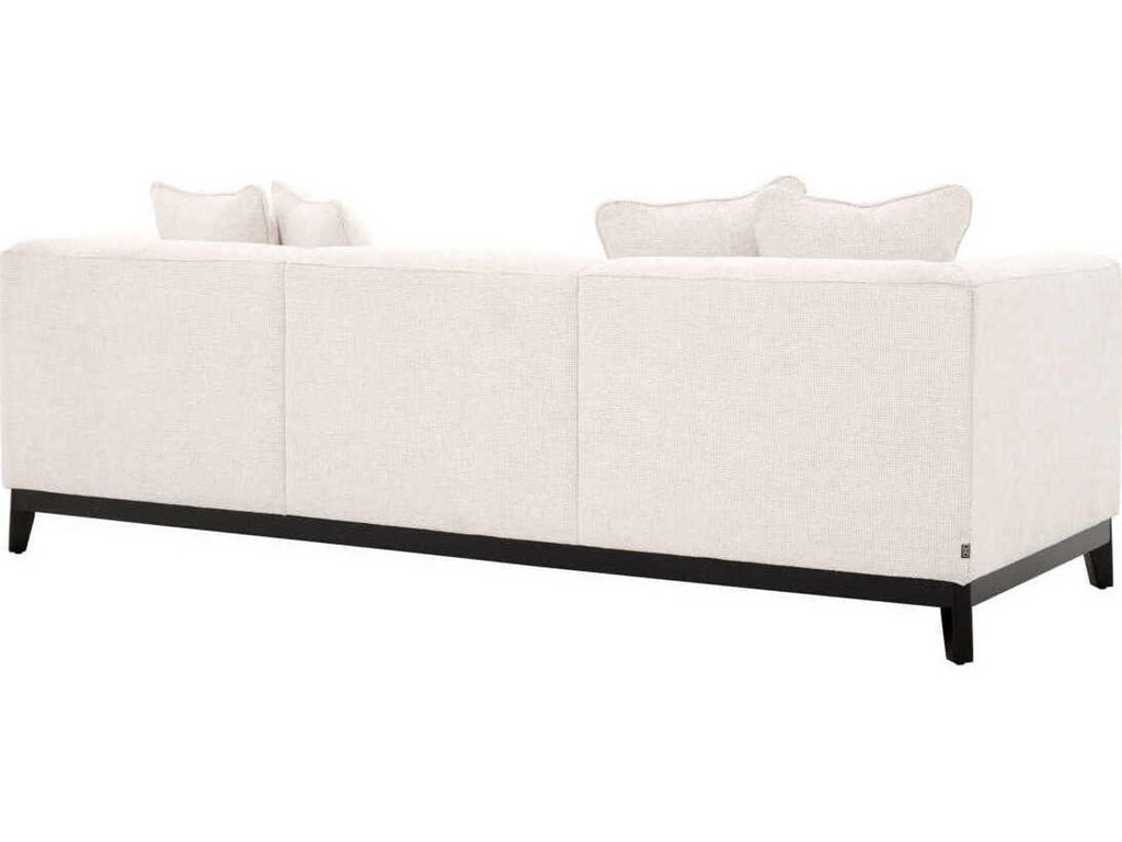 Corso 3-Seat Upholstered Sofa in Lyssa Off-White Fabric with Black Base