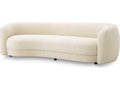 Blaine 3-Seat Boucle Ivory Curved Sofa with Black Feet