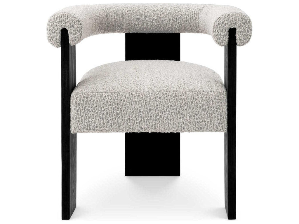 Percy Hardwood Black Upholstered Arm Dining Chair