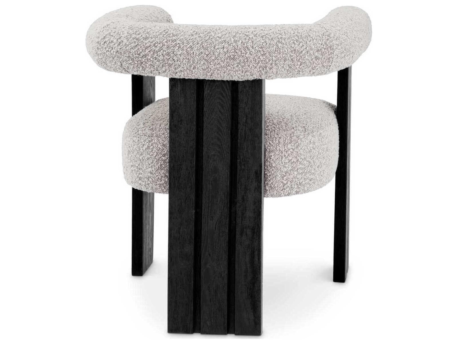 Percy Hardwood Black Upholstered Arm Dining Chair