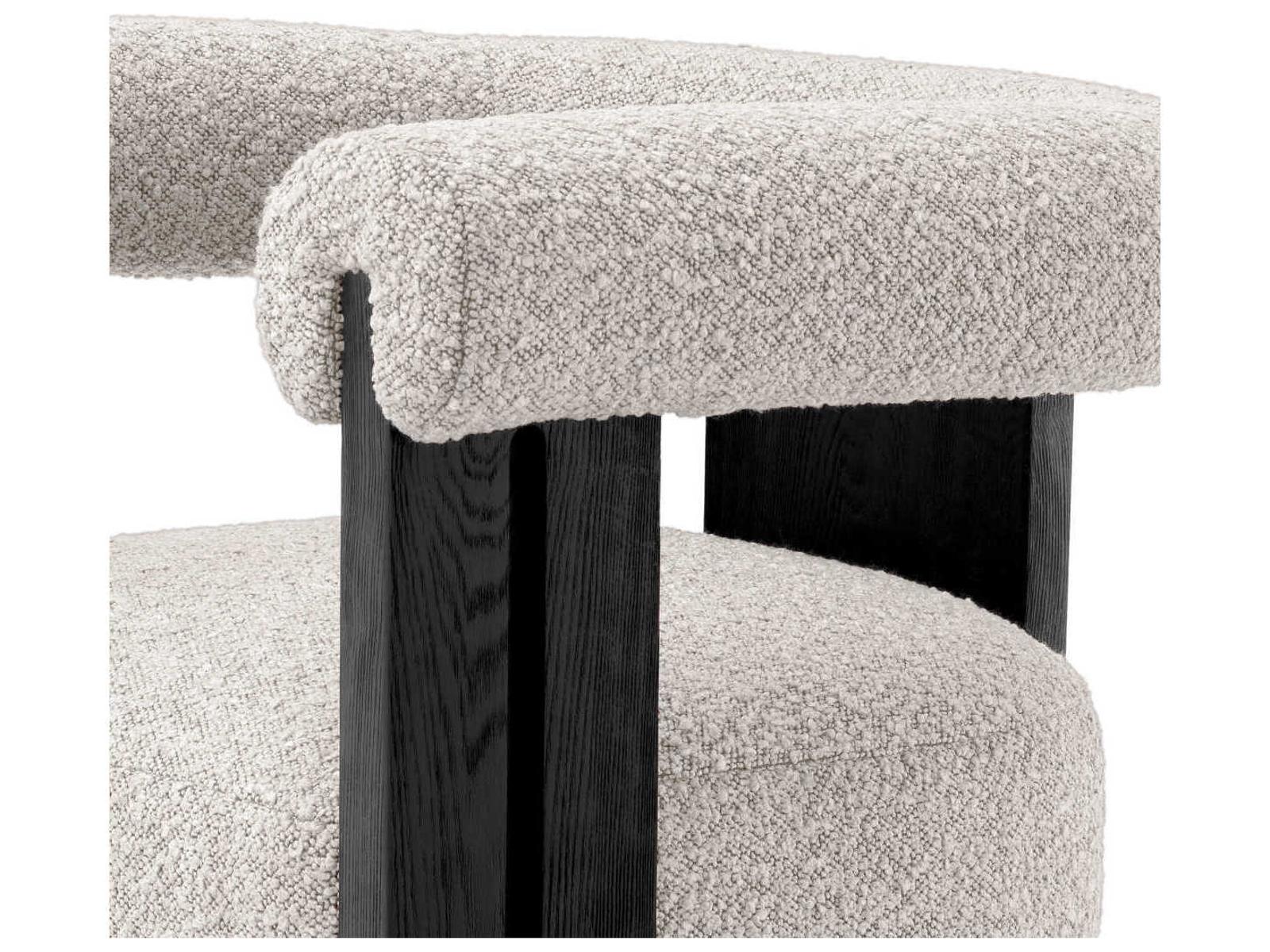 Percy Hardwood Black Upholstered Arm Dining Chair