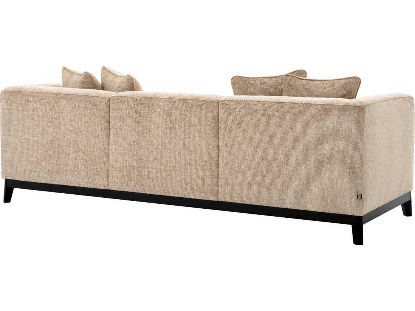 Corso 3-Seat Upholstered Sofa Lyssa Sand with Black Base