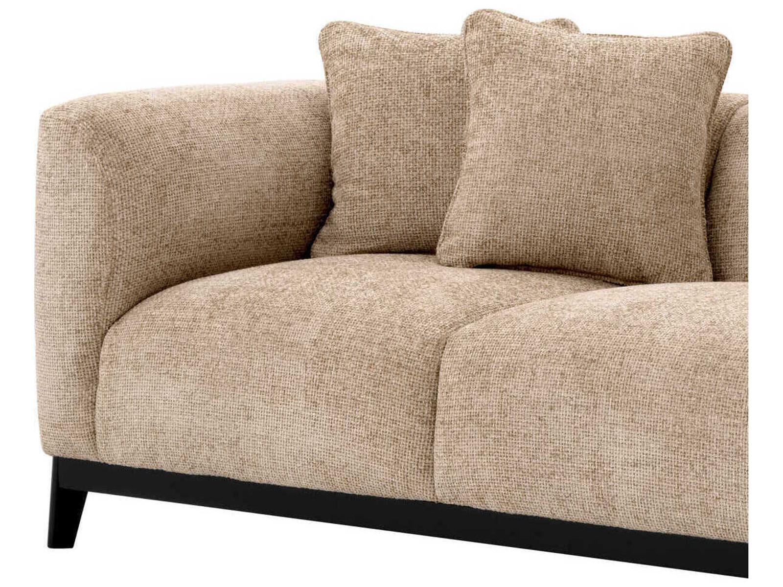 Corso 3-Seat Upholstered Sofa Lyssa Sand with Black Base