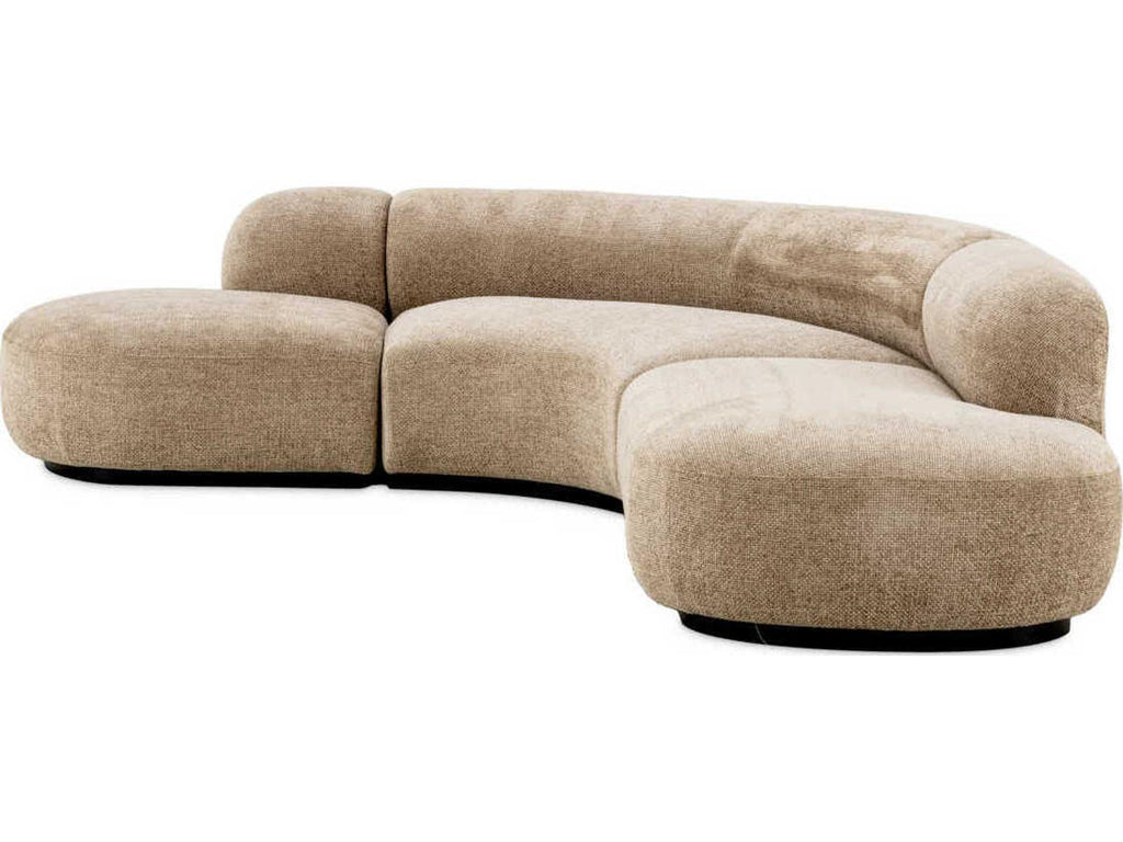 Sofa Björn L 3-Seat Lyssa Sand Upholstered Sofa with Black Base
