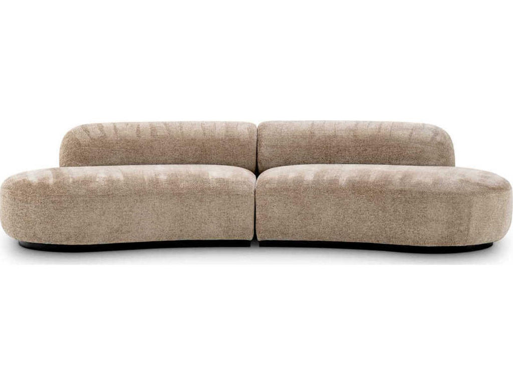 Bjorn S 3-Seat Lyssa Sand Fabric Sofa with Black Base