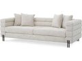 York 3-Seat Upholstered Sofa in Mademoiselle Beige with Brushed Brass Legs