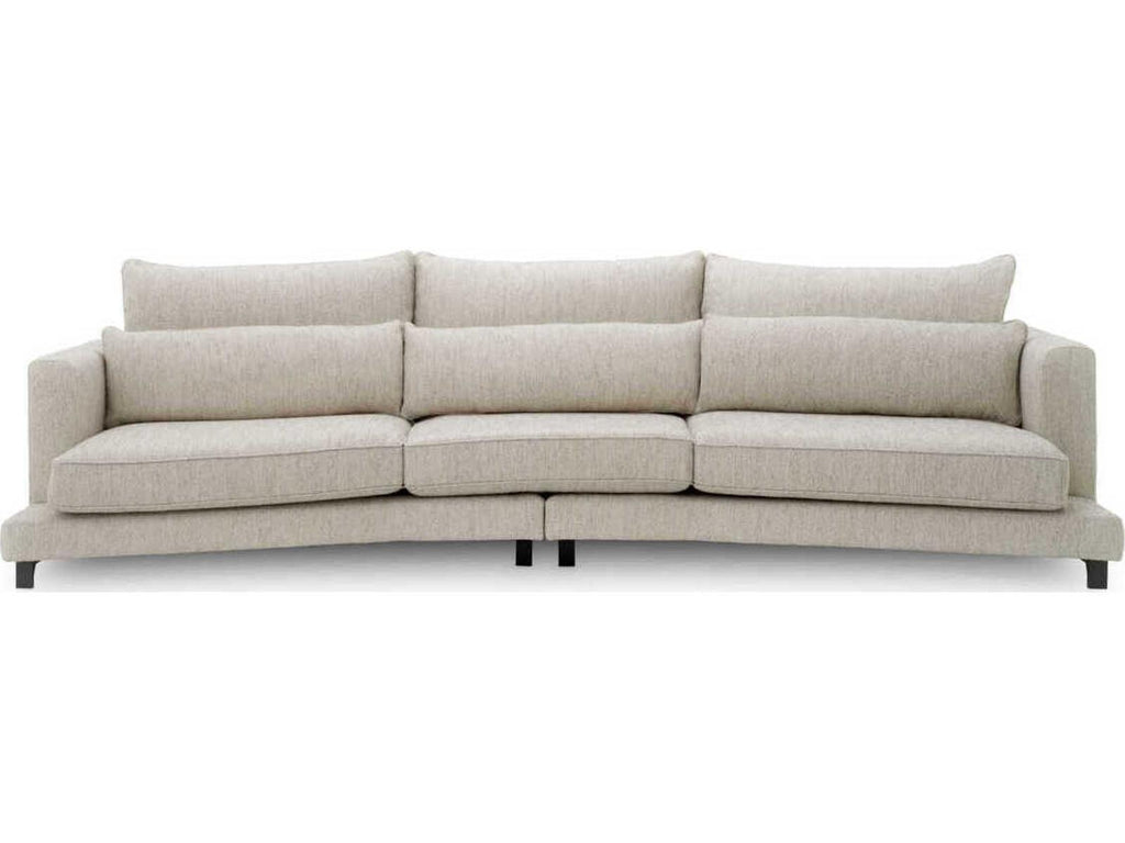 Savarana Splendor 3-Seat Upholstered Sofa in Light Grey with Black Feet