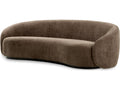 Amore 3-Seat Avelin Brown Fabric Sofa with Black Base