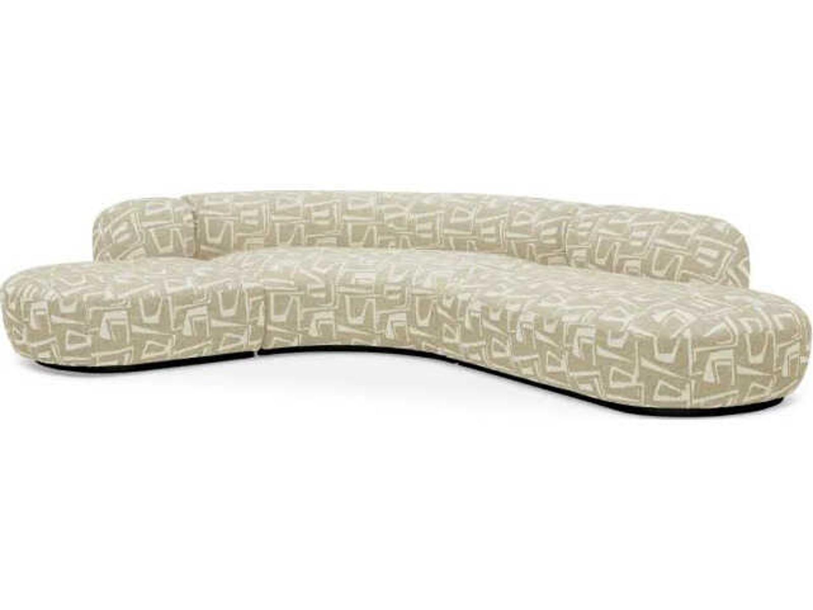 Bjorn Gray Upholstered Curved Sectional Sofa